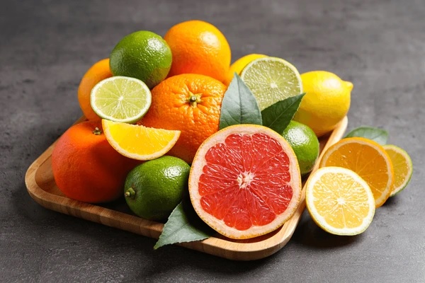 Citrus fruits rich in citric acid